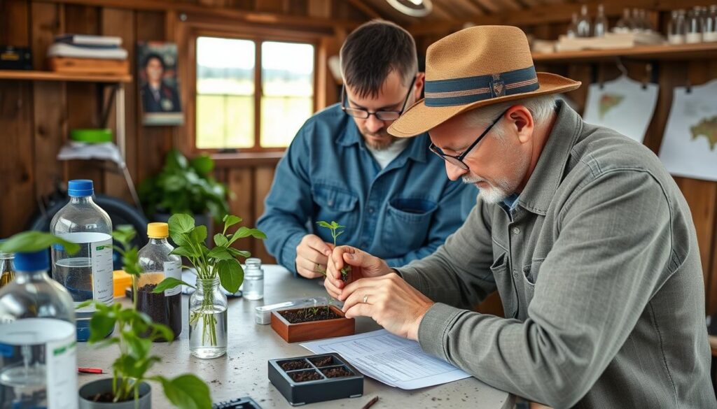 Agricultor analisando culturas rurais pouco conhecidas que geram lucros milionários Agricultor analisando culturas rurais pouco conhecidas que geram lucros milionários
