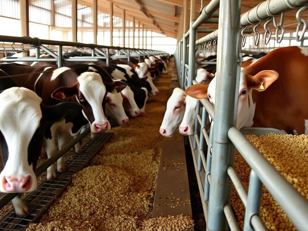 Manejo adequado do cocho para evitar desperdício de ração para gado de leite