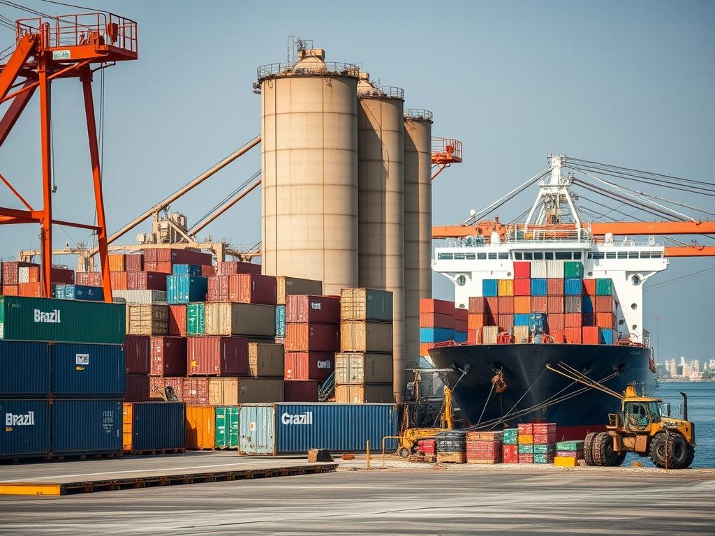 Porto de Beirute recebendo carregamento de grãos brasileiros Porto de Beirute recebendo carregamento de grãos brasileiros