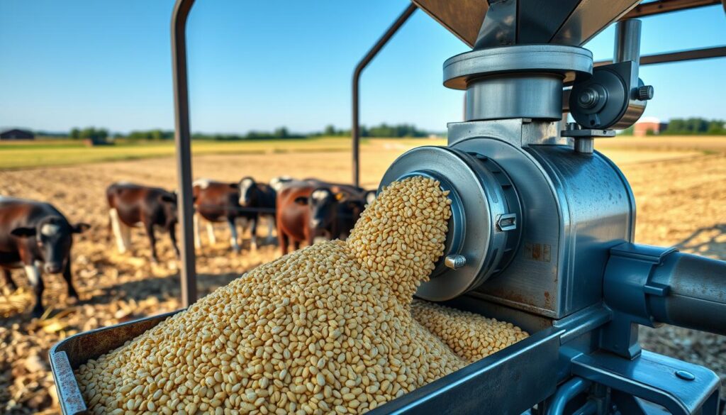 Processamento de grãos para ração para gado de leite na propriedade