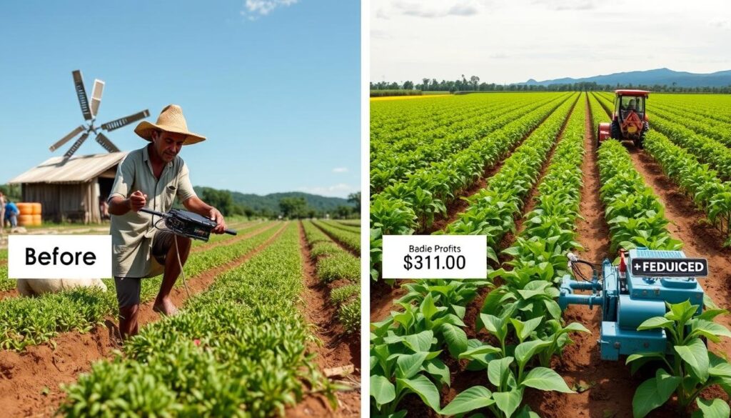 Produtor rural utilizando máquinas inteligentes que geram lucro real no campo Produtor rural utilizando máquinas inteligentes que geram lucro real no campo