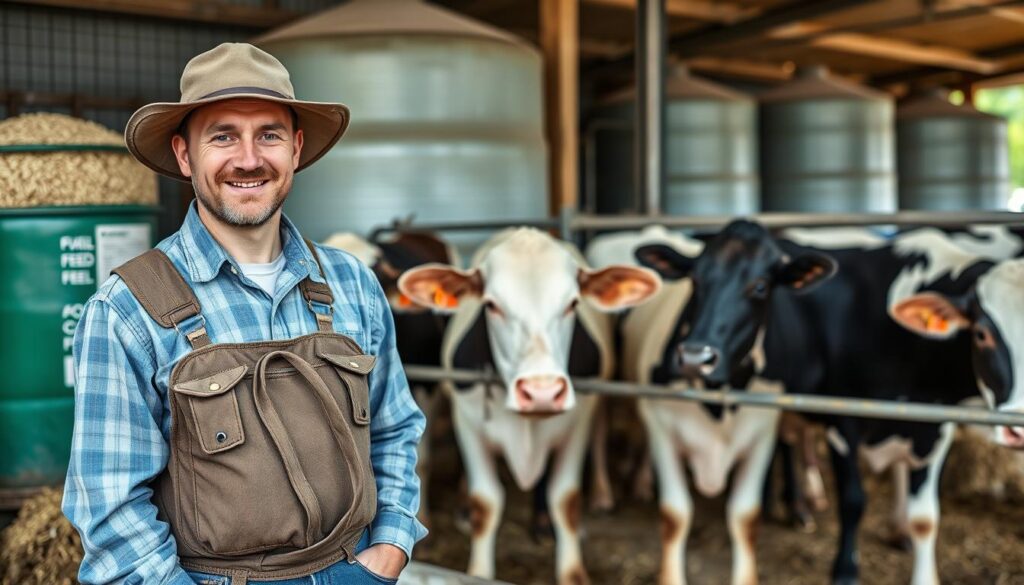 Produtor satisfeito com os resultados da ração para gado de leite produzida na propriedade