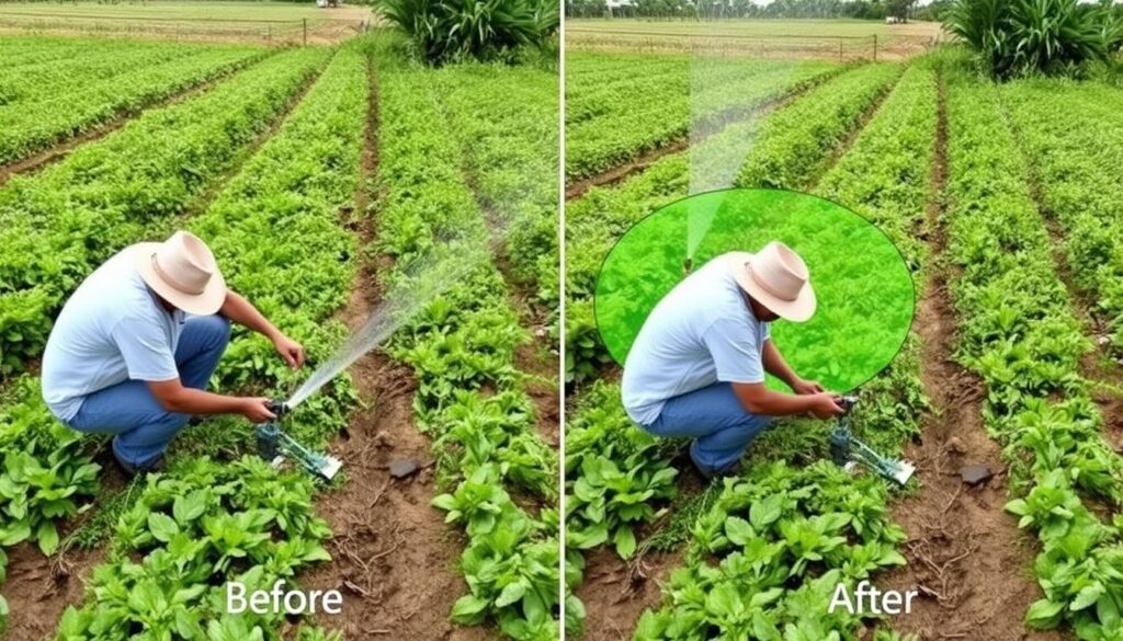 Reposicionamento estratégico de aspersores para melhorar a eficiência da irrigação Reposicionamento estratégico de aspersores para melhorar a eficiência da irrigação