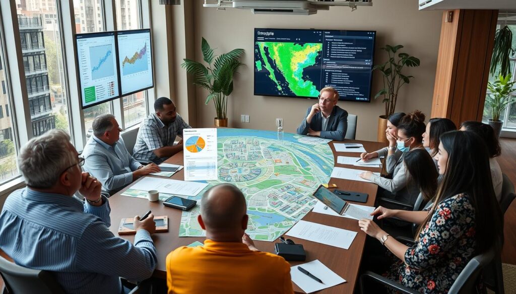 Reunião de planejamento urbano utilizando dados verificados para decisões ambientais Reunião de planejamento urbano utilizando dados verificados para decisões ambientais