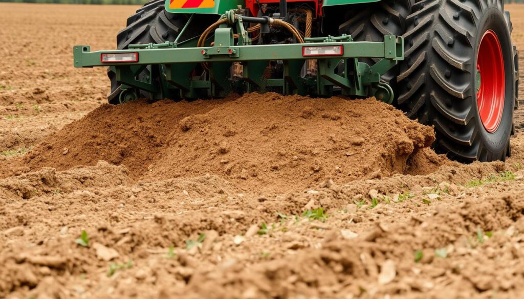Subsolador trabalhando para quebrar camadas compactadas do solo Subsolador trabalhando para quebrar camadas compactadas do solo