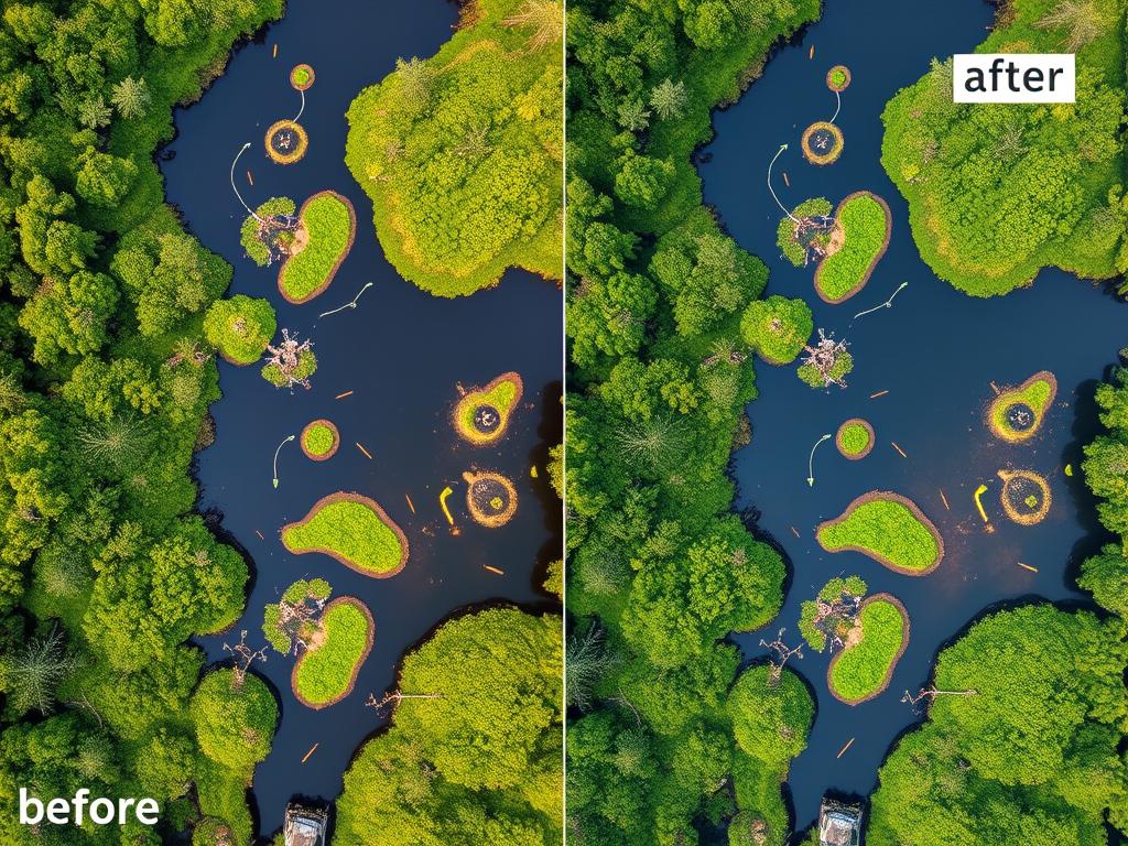 Área de nascentes mapeada por drones no projeto Nascentes do Xingu