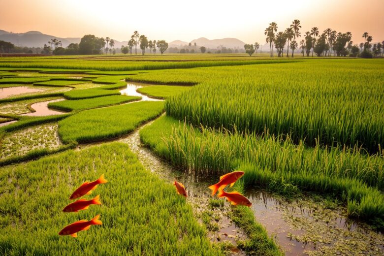 Como lucrar com áreas de várzea improdutiva criando peixes e arroz consorciado?