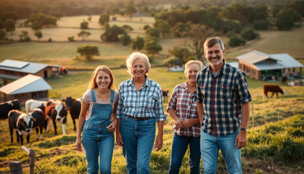 Família de produtores em pequena propriedade sustentável de pecuária leiteira no Sul do Brasil