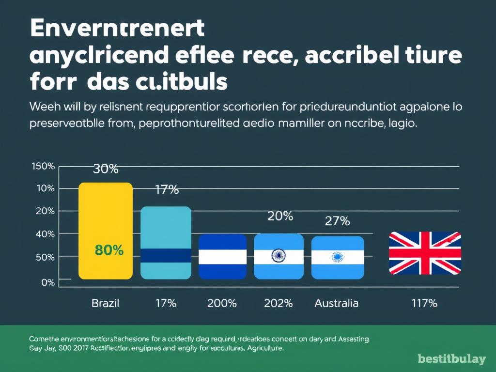Gráfico comparativo de exigências ambientais entre Brasil e outros países produtores agrícolas
