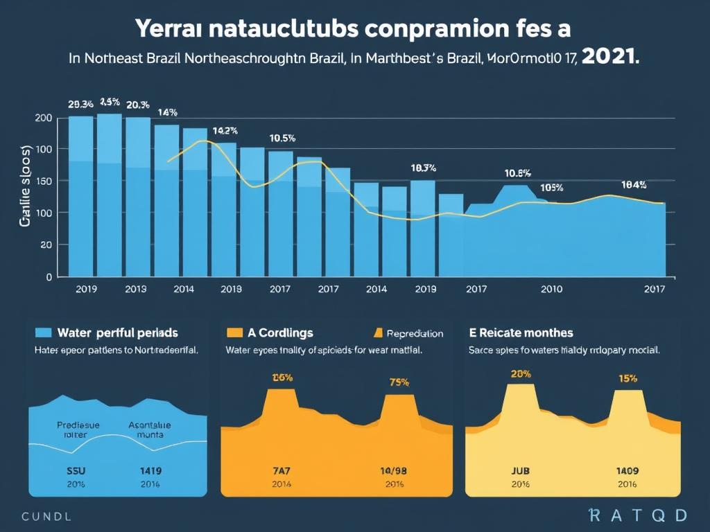 Gráfico comparativo mostrando a disponibilidade hídrica no Nordeste ao longo do ano