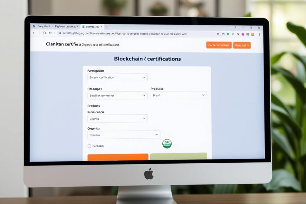Interface de cadastro em plataforma blockchain para certificação orgânica no Brasil