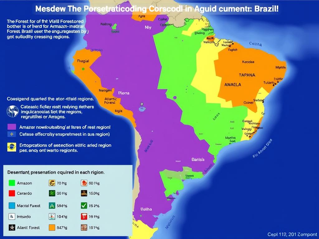 Mapa de aplicação do Código Florestal Brasileiro nas diferentes regiões produtivas