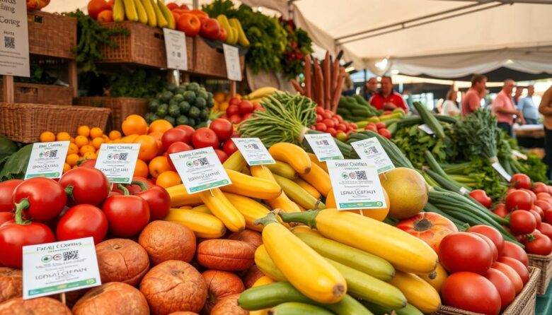 Produtos orgânicos brasileiros com certificação blockchain em exposição