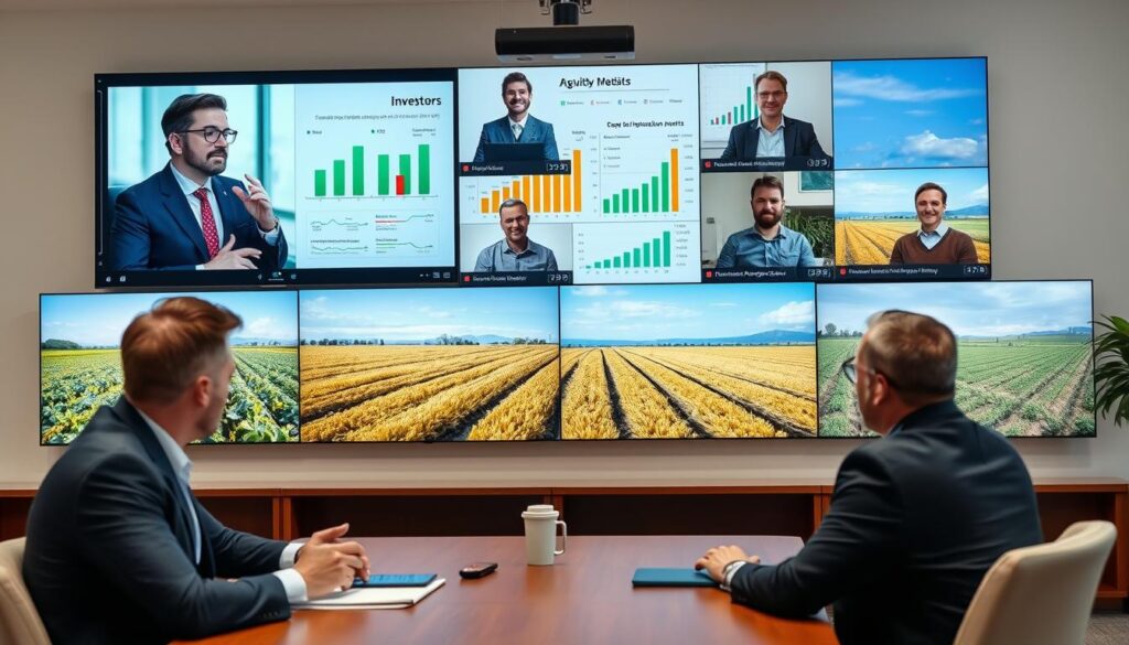 Reunião virtual com investidores sobre sistema de pagamento por safra antecipada