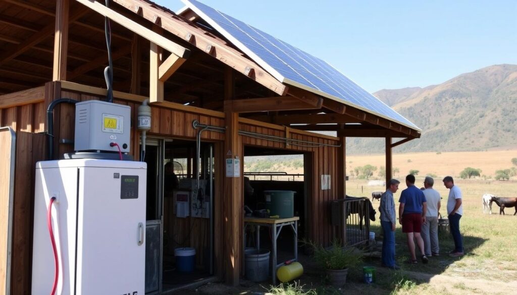 Sistema de energia solar em pequena propriedade de pecuária leiteira no Sul do Brasil