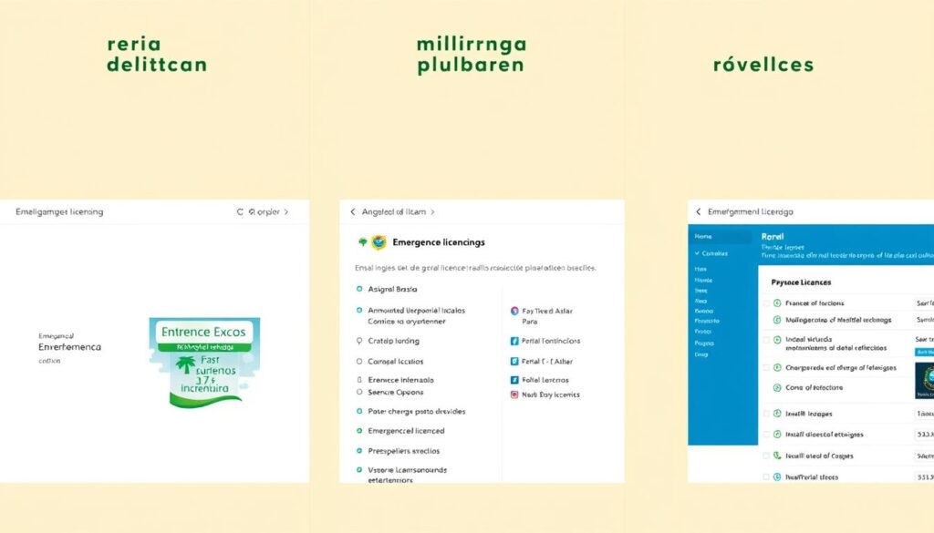 Comparativo de interfaces das principais plataformas de licenciamento rural digital