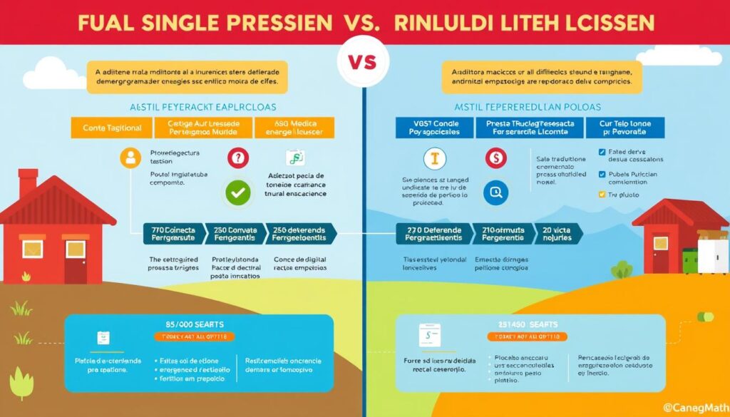 Infográfico comparando processo tradicional e digital de licenciamento rural