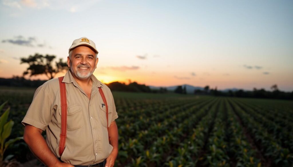 Produtor rural satisfeito após implementar método para calcular preço mínimo rentável produto rural