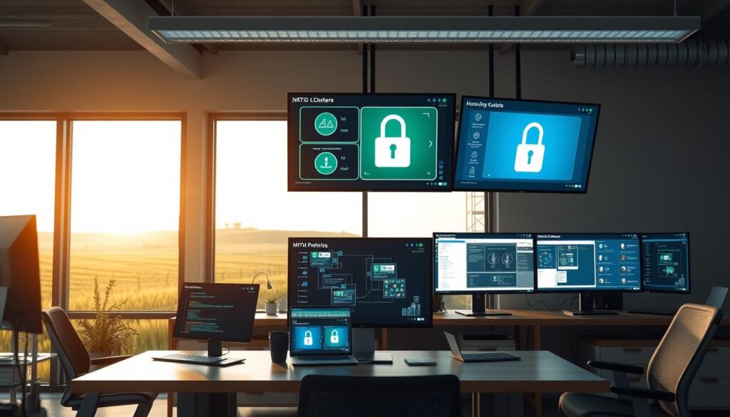 Sistema de segurança digital para proteção de dados rurais com criptografia e controle de acesso