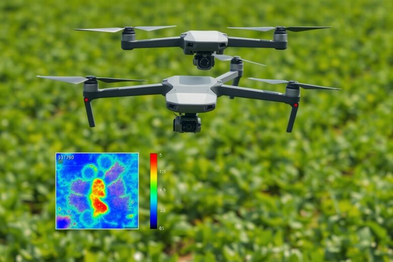 câmeras termais para detectar pragas e doenças em lavouras preventivamente