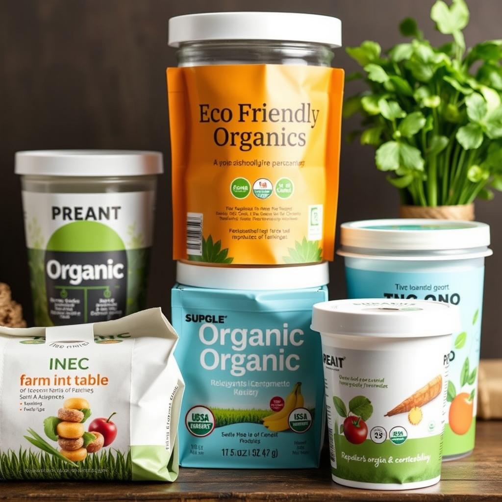 Embalagem sustentável para produtos com certificação de produção orgânica local