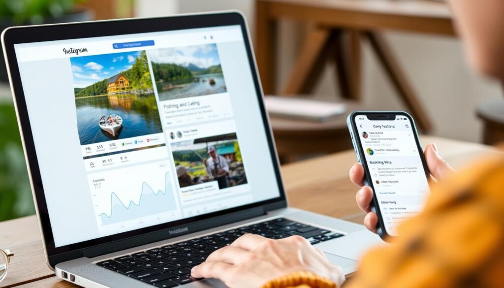 Estratégias de marketing digital para divulgar ponto turístico com pesca e camping