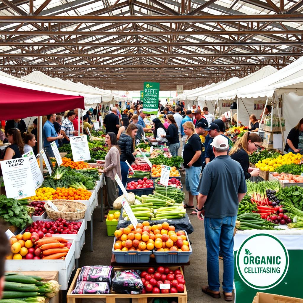 Feira especializada em produtos orgânicos com certificação de produção orgânica local