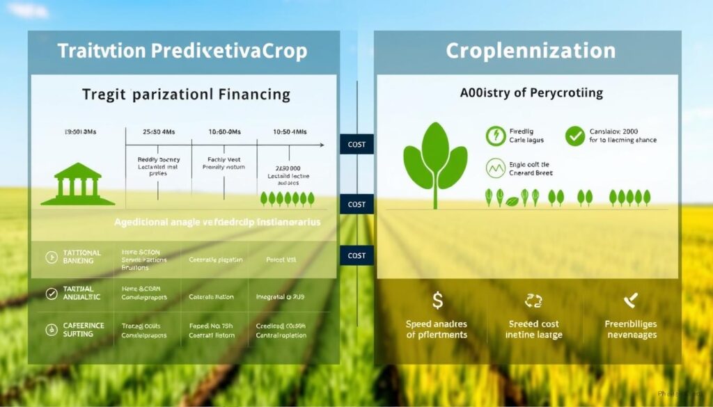 Gráfico comparativo entre financiamento tradicional e tokenização de safra