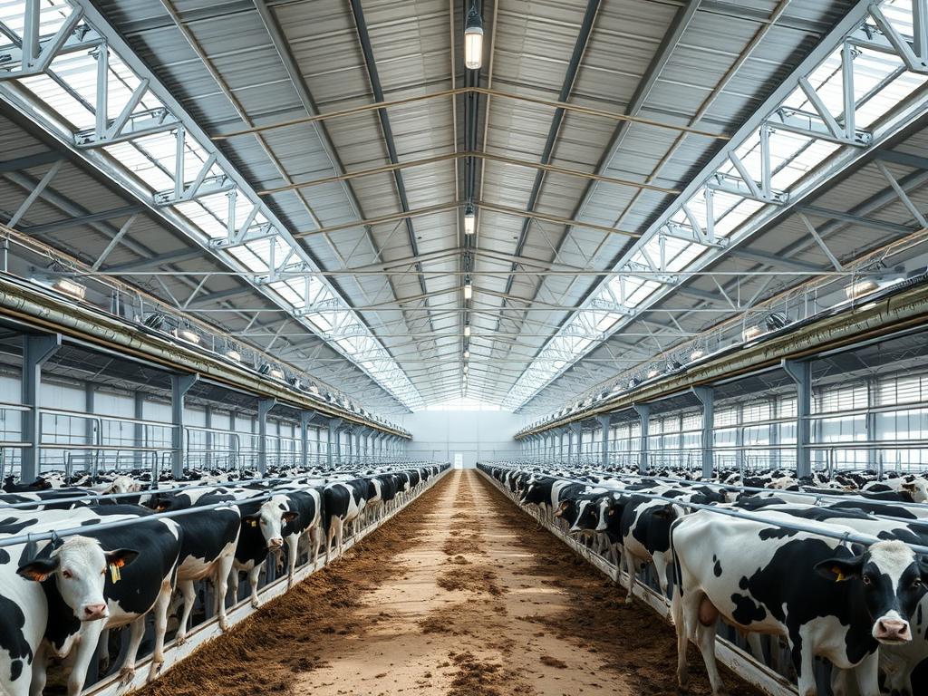 Grande propriedade leiteira com sistema de confinamento avançado