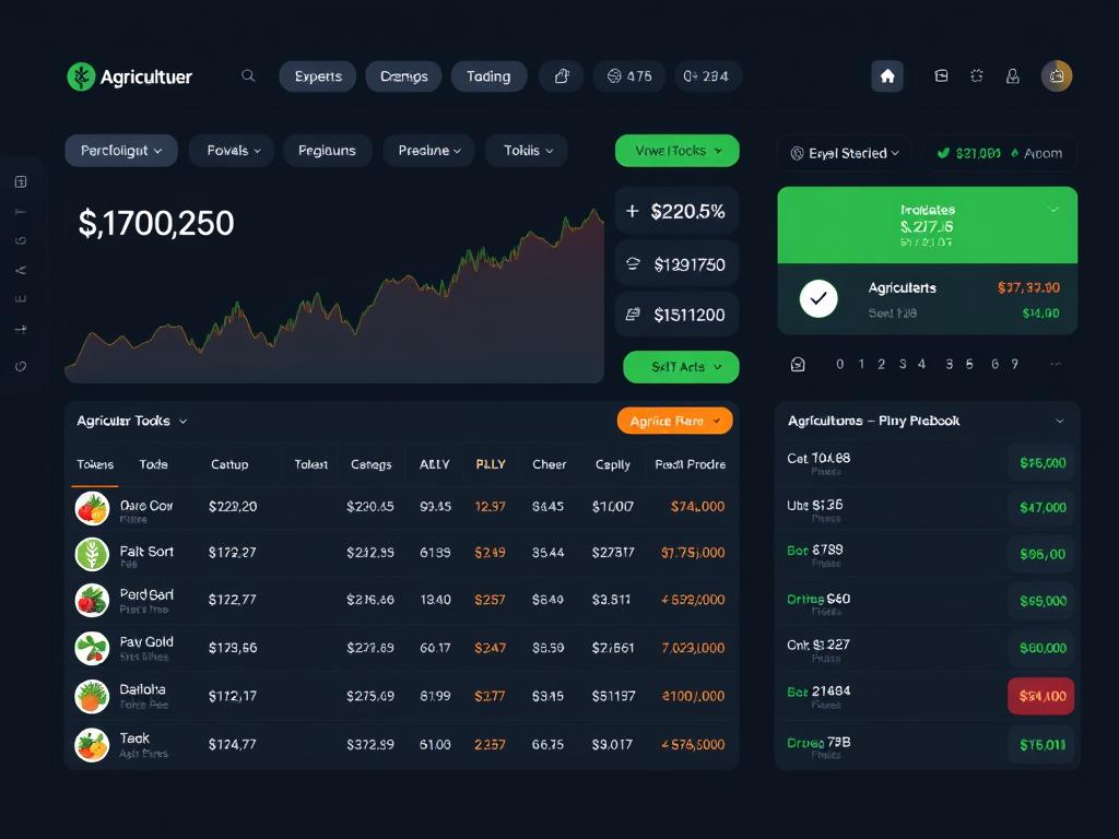 Interface de mercado secundário para negociação de tokens agrícolas