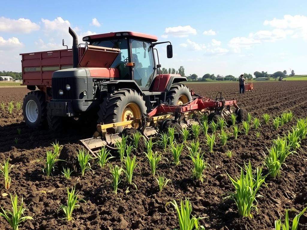 Preparo do solo para plantio de capim para produção de biomassa energética