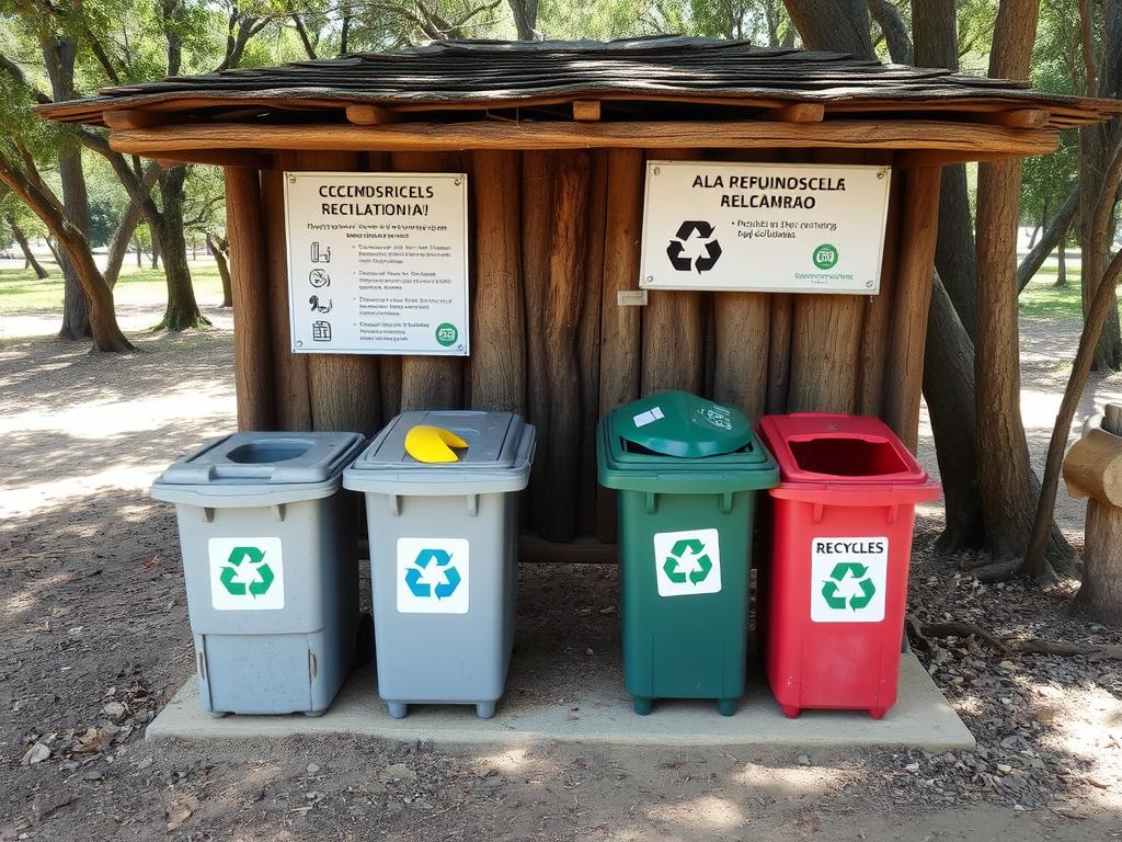 Sistema de gestão de resíduos em área de camping com coleta seletiva