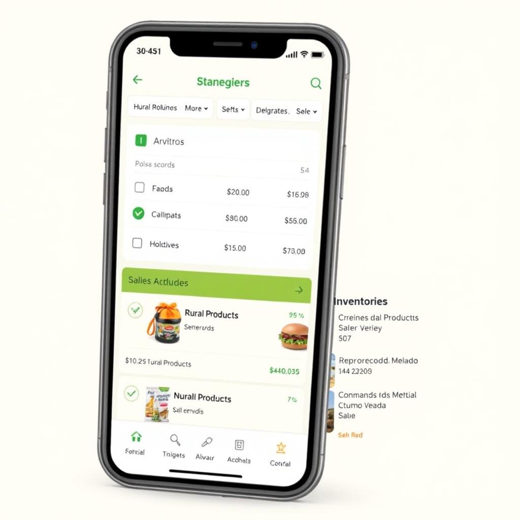 Tela do aplicativo Vendas Mobile mostrando controle de vendas rurais
