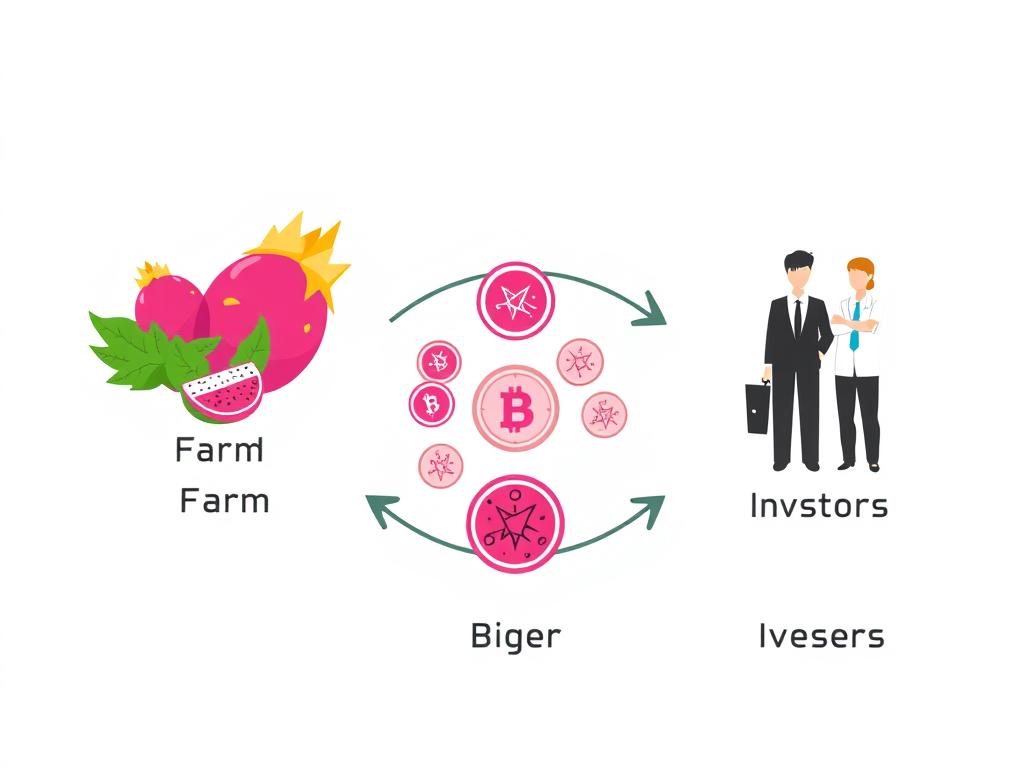 Diagrama explicativo do processo de tokenização de pitaya em pequena propriedade