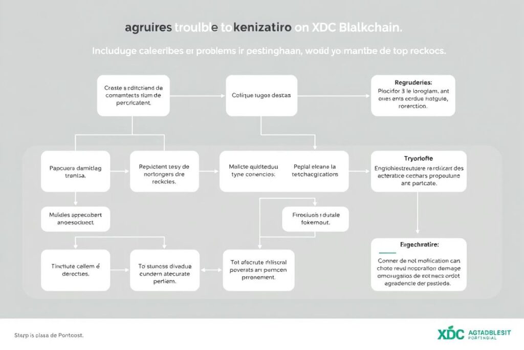 Fluxograma de solução de problemas para tokenização agrícola na blockchain XDC