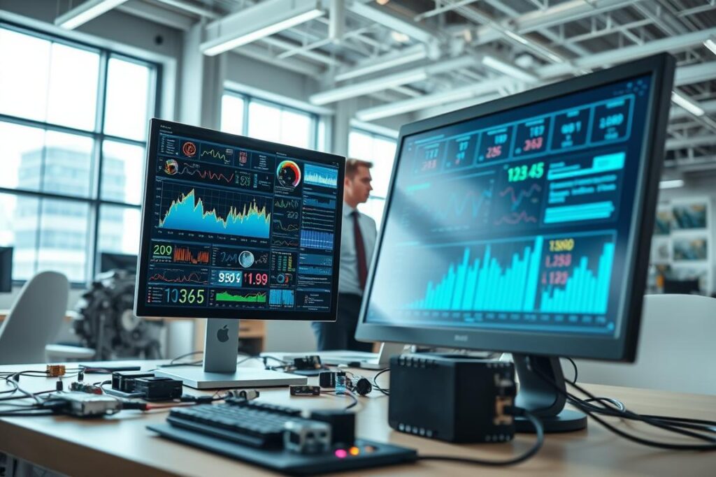 A modern, high-tech data preprocessing workspace illustrating 