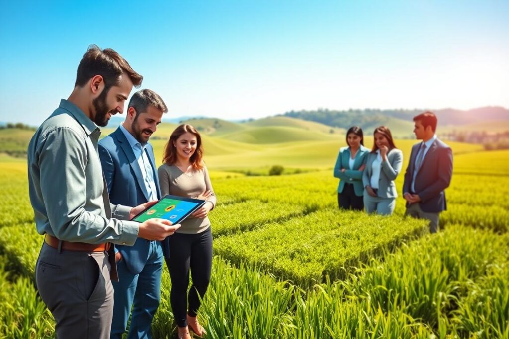 A vibrant agricultural landscape showcasing the concept of 