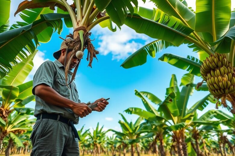 como fazer a poda perfeita da bananeira e aumentar o peso médio do cacho colhido