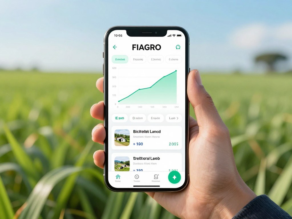 Conceito de investimento em terras via plataformas digitais