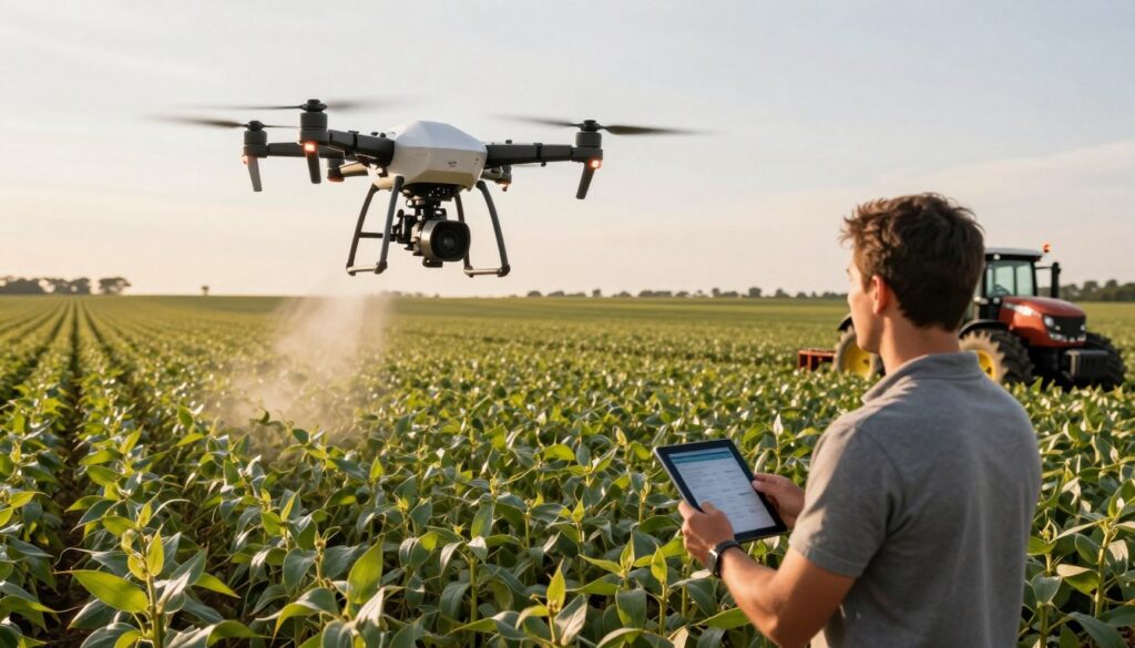 Tecnologia de agricultura de precisão em campo agrícola