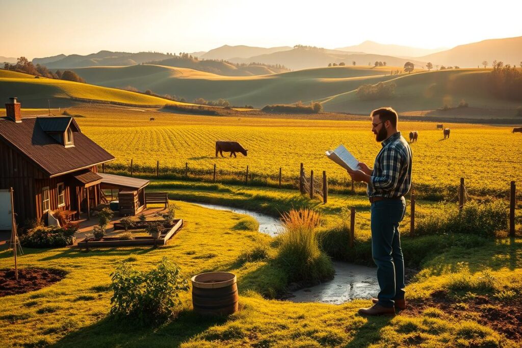 A serene rural landscape illustrating the concept of A serene rural landscape illustrating the concept of